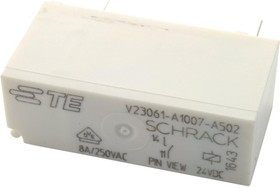 4-1393222-6, Реле питания, Miniature, SPST-NO, 24 В DC, 8 А, V23061, Сквозное Отверстие, Без Защелки