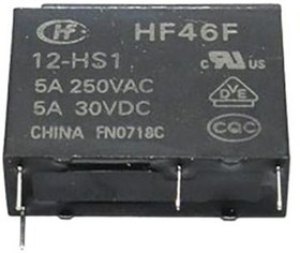 HF46F/12-H1, Сверхминиатюрное силовое реле серия HF46F 5A (один контакт на замыкание) катушка 12В HF46F/12-H1, Сверхминиатюрное силовое реле серия HF46F 5A (один контакт на замыкание) катушка 12В