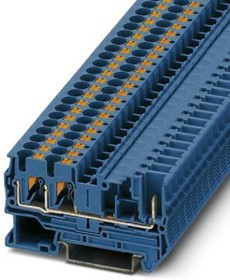 3212201, DIN Rail Terminal Blocks PT 4-TWIN/1P BU