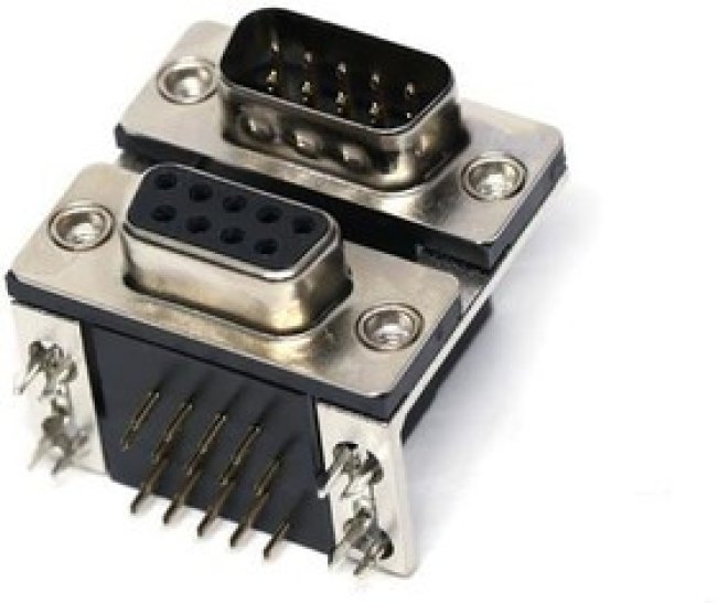 DLS1PS5AN21X, D-Sub Dualport Connectors 9P DSUB R/A PL/SKT THRU-HOLE
