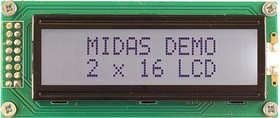 MC21605B6W-FPTLW3.3-V2, MC21605B6W-FPTLW3.3-V2 LCD LCD Display, 2 Rows by 16 Characters