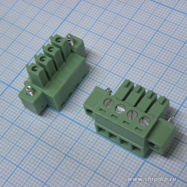 15EDGKM-3.81- 04P-14-00A(H), Разъемный клеммный блок, 4 контакта. Серия 15EDGKM-3.81