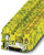 3209517, PTU 2.5-TWIN-PE Series Green/Yellow Earth Terminal Block, 2.5mm², Single-Level, Push In Termination