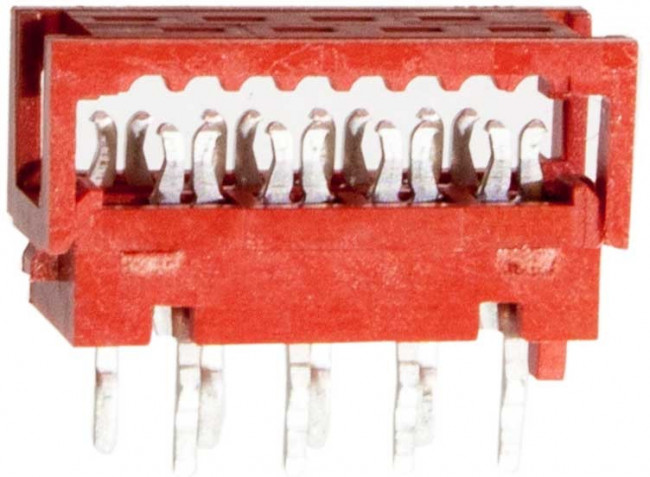 215570-8, Conn IDC Connector PL 8 POS 1.27mm Solder RA Thru-Hole T/R