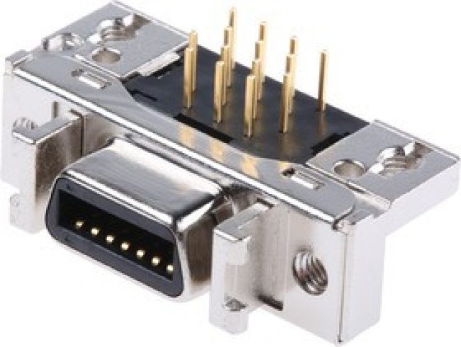 10214-5212PL, Разъем D Sub, угловой, Mini D (Ribbon Connector), Гнездо, Серия 102, 14 контакт(-ов), Пайка