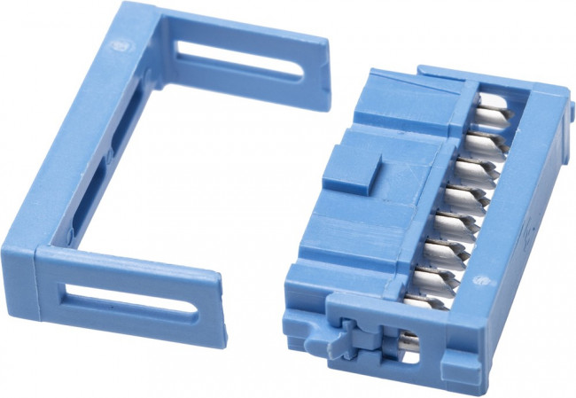 1-1658526-1, AMP-LATCH 609 Series 2.54mm Pitch Right Angle Cable Mount IDC Connector, Socket, 16 Way, 2 Row