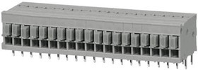 TBL009-254-19GY-2GY, Fixed Terminal Blocks Terminal block, screwless, 2.54, Horizontal, 19, Gray w Gray Button