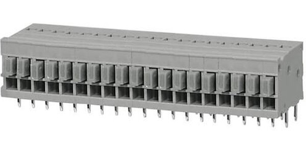 TBL009-254-19GY-2GY, Fixed Terminal Blocks Terminal block, screwless, 2.54, Horizontal, 19, Gray w Gray Button