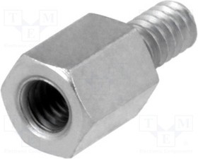 TFM-6/6/DR2130, Дистанцирующая стойка с резьбой, 6мм, Внутр.резьба: M3, латунь