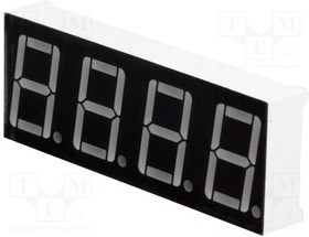 KW4-563AGA, Дисплей: LED, 7-сегментный, 14,2мм, 0,56", II.зн: 4, зеленый, 3-6мкд