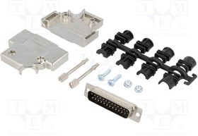 D45PK-M-25-DBP-K, Разъем D-Sub; PIN: 25; вилка; "папа"; пайка; на пр