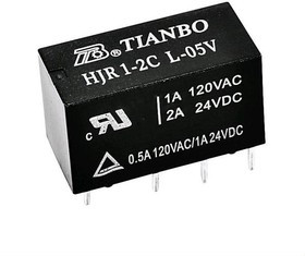 HJR1-2C-L-05VDC, Реле электромагнитное, DPDT Uобмотки 5V 125R