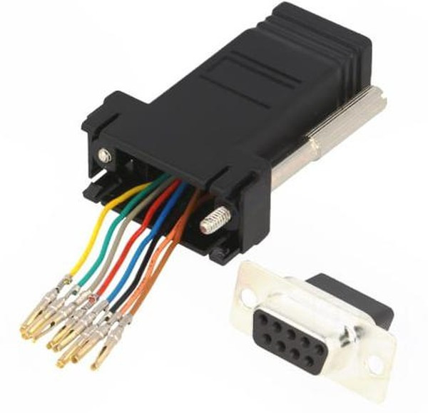 DA09-SMJ8-K-RC, Переходник: адаптер; гнездо RJ45,D-Sub 9pin "мама"