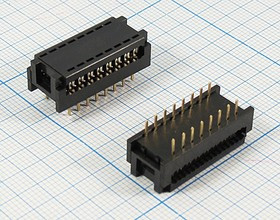 Разъем (IDC) DIP S-16 вилка, шаг P2.54x 7.62, контакты 16P, на шлейф, DIP S-16