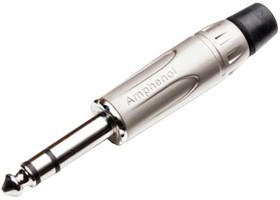 ACPS-KN-AU, PHONE STEREO PLUG, 3POS, 6.35MM, CABLE