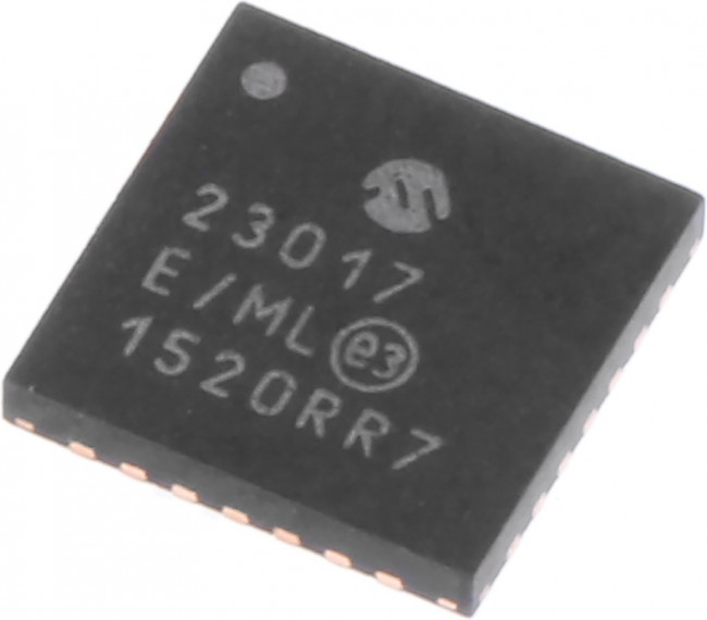 MCP23017-E/ML, 16-Channel I/O Expander I2C 28-Pin QFN, MCP23017-E/ML