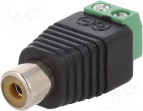 RCA-F-TB, Переходник: адаптер, mono, клеммник, гнездо RCA, PIN: 2