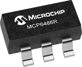 MCP6486UT-E/OT, MCP6486UT-E/OT, Operational Amplifier, Op Amps, RRIO, 10MHz, 1.8 5.5 V, 5-Pin 5LD SOT-23