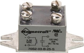 70S2-03-B-25-S, Solid State Relays - PCB Mount 70S2-S SSR / Triac SPST-NO,25A, Screw