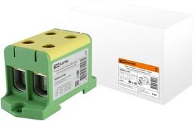 Клемма вводная силовая КВС 4 ввода 16-95 кв.мм. желтая/зеленая TDM