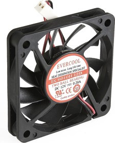 EC6010H12B, Вентилятор 12В, 60х60х10мм , подш. качения, 4400 об/мин