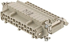 09330244735, Heavy Duty Power Connector Insert, 16A, Female, Han E Series, 24 Contacts 09330244735, Heavy Duty Power Connector Insert, 16A, Female, Han E Series, 24 Contacts