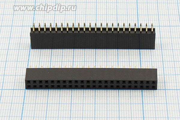 Разъем PBD-2x22 розетка, шаг P2.54, контакты 44P, монтаж на плату