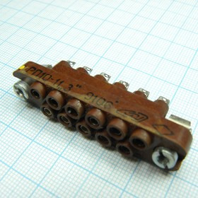 РП10-11 З розетка, Соединитель низкочастотный, прямоугольный, внутреннего монтажа, год 91