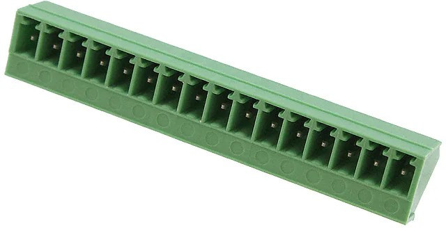 1827415, Pluggable Terminal Blocks 16 Pos 3.81mm pitch Through Hole Header
