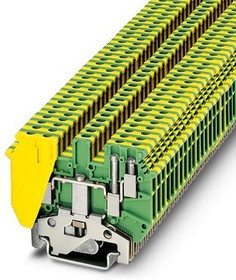 2775456, 1-ярусный клеммный блок, с двухсторонним расположением сдвоенных контактов, сечение: 0,2 - 2,5 мм^2, ширина: 5,2 мм, цвет: желто-зе
