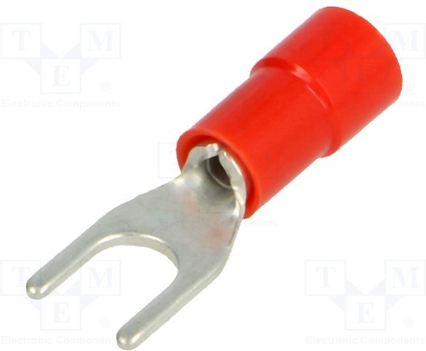 BM 00120, Наконечник: вилка, M4, d: 4,2мм, 0,25-1,5мм2, обжим, на провод, медь