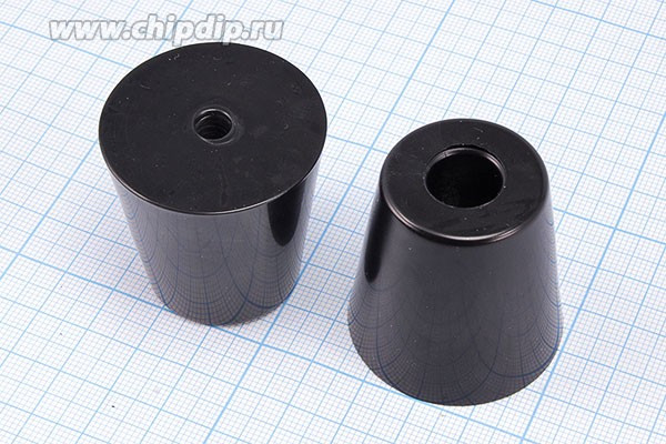 RL-SR-40x28x40, Ножка приборная коническая, армированная шайбой, ø40мм, высота 40мм; №15718 ножка прибор 40x40\h-15,0/отв 6,0\резин\конус\