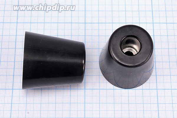 RL-SR-40x28x40, Ножка приборная коническая, армированная шайбой, ø40мм, высота 40мм; №15718 ножка прибор 40x40\h-15,0/отв 6,0\резин\конус\