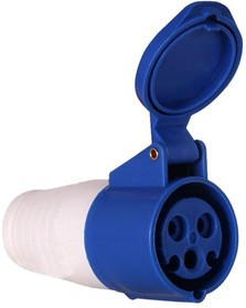 Кабельная розетка 63А 2Р+Е IP44 переносная 220В 233 ЭКФ ps-233-63-220