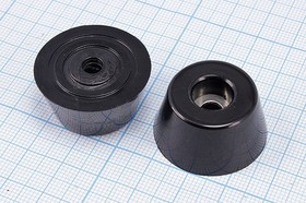 RL-SR-30x22x15, Ножка приборная коническая, армированная шайбой, ø30мм, высота 15мм; Q-15735 ножка прибор 30x15\h- 7,5/отв 5,0\резин\конус\