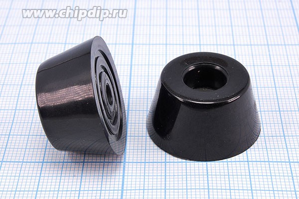 RL-SR-30x22x15, Ножка приборная коническая, армированная шайбой, ø30мм, высота 15мм; Q-15735 ножка прибор 30x15\h- 7,5/отв 5,0\резин\конус\