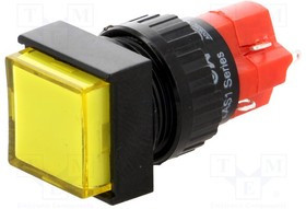 V16F-11Z-24Y, Переключатель: кнопочный, Пол: 2, SPDT, 3A/250ВAC, 2A/24ВDC, ON-ON