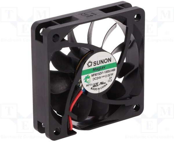 MF60152V1-1000U-A99, Вентилятор осевой, 24ВDC, 60x60x15мм, подшипник Vapo, 44,62куб.м/ч, 34,2дБА