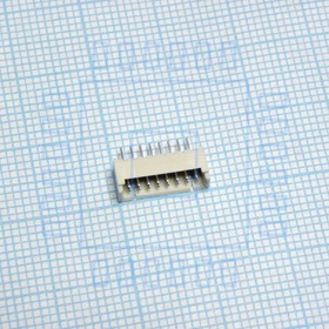 DS1020-03-08MVVT1A, (FH08M не SMT), Разъем FH08M, вилка на плату для монтажа в отверстия 8pin, шаг 1.25мм
