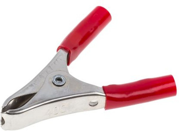 BU-40C-2, Crocodile Clip, Copper Contact, 20A, Red
