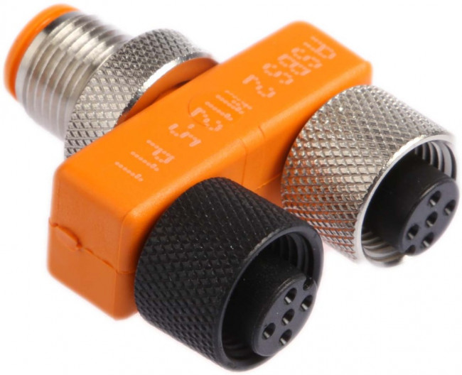 ASBS2M12-5 P11, Tee 5 Pole M12 Socket to 5 Pole Plug Adapter ASBS2M12-5 P11, Tee 5 Pole M12 Socket to 5 Pole Plug Adapter