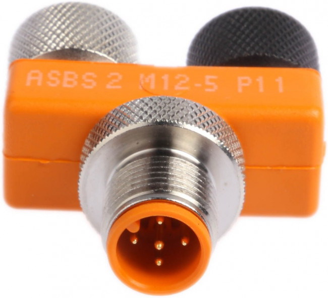 ASBS2M12-5 P11, Tee 5 Pole M12 Socket to 5 Pole Plug Adapter ASBS2M12-5 P11, Tee 5 Pole M12 Socket to 5 Pole Plug Adapter