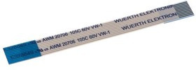 687710050002, 6877 FFC Jumper Cable, 0.5mm Pitch, 10 Way, 50mm Cable Length, 500 mA, 60 V ac