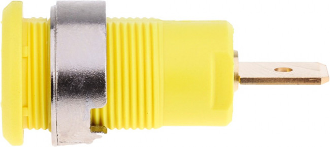 23.3060-24, Yellow Female Banana Socket, 4 mm Connector, Tab Termination, 32A, 1000V, Gold Plating