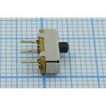 Переключатель движковый, 8.5x3.5h2, контакты 3P, 0.3А, 50В, SPDT,SS-12D01