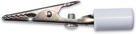 BU-60HS-9, Test Clips White Alligator Steel Clip Acetate Handle &amp; Screw - 10 Amp