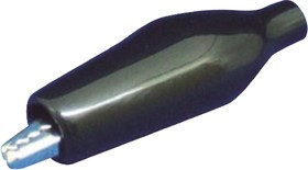 C-4-S-B, Crocodile Clip 2 mm Connection, Brass Contact, 3A, Black