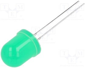 N0G34L22, LED; 10mm; green; 1800?2500(typ)-4000mcd; 50°; Front: convex; 85mW
