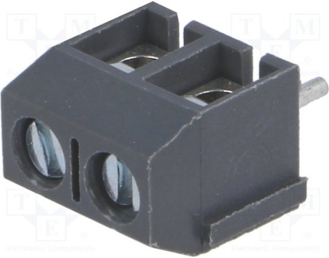 TB-5.0-P-GY, Зажимная рейка для печатных плат, угловой 90°, 5мм, на PCB, 16А TB-5.0-P-GY, Зажимная рейка для печатных плат, угловой 90°, 5мм, на PCB, 16А