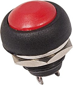 36-3050, Выключатель-кнопка 250V 1А (2с) OFF-(ON) Б/Фикс красная Micro (PBS-33В)